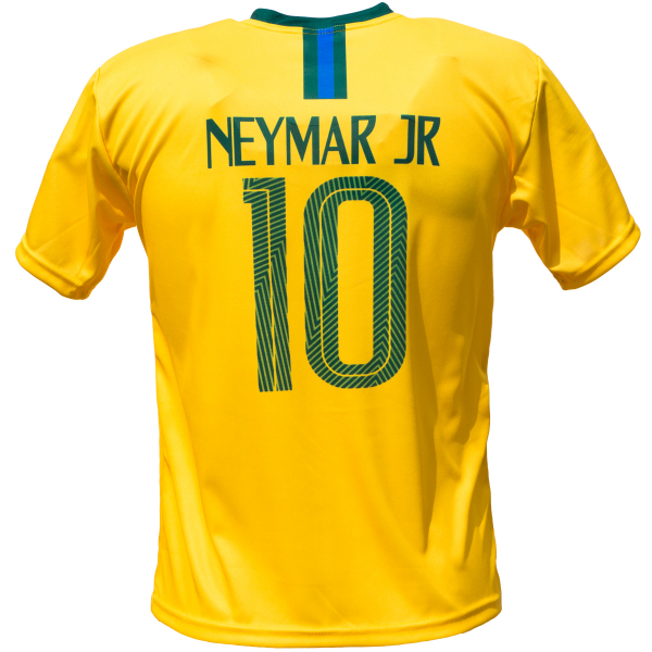 Brazilië thuis fan voetbalshirt Neymar achter