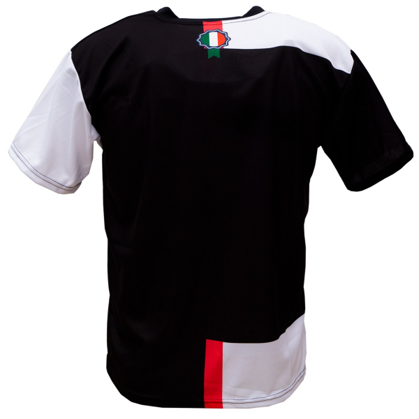 Voetbalshirt 'Turijn zwart en wit' bedrukken achterkant