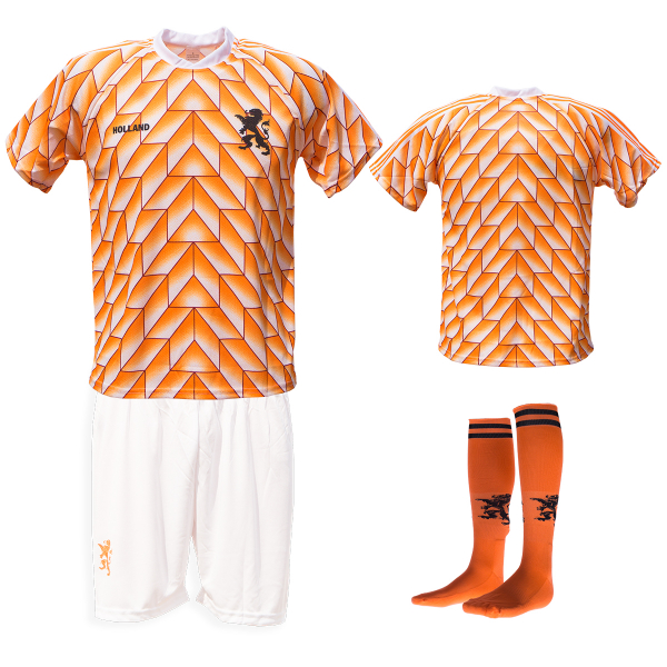 Nederland fan voetbaltenue Champions 1988 wit-oranje bedrukken