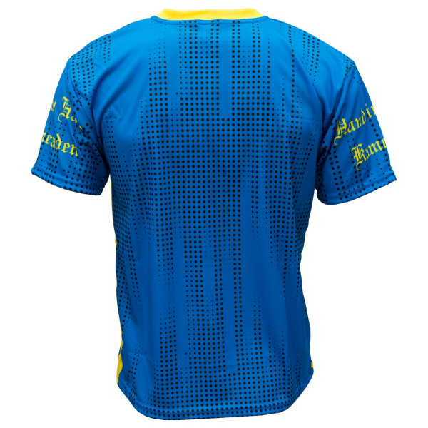 Voetbalshirt 'Rotterdam uit blauw en geel' bedrukken achterkant